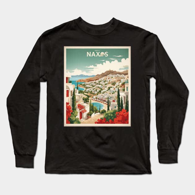 Naxos Greece Tourism Vintage Travel Poster Long Sleeve T-Shirt by TravelersGems